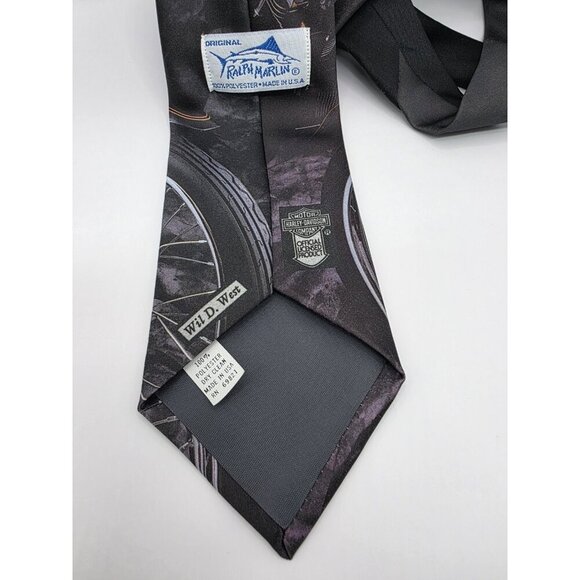 Harley Davidson Motorcycle Mens Necktie Ralph Marlin 'The Leading Edge' 1992 Vtg - Picture 2 of 8